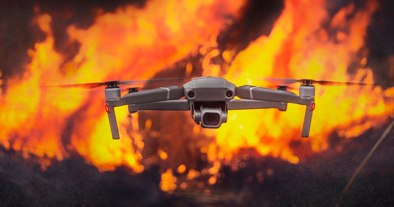Man Distracted Helicopter Pilot by Flying Drone Near Wildfire